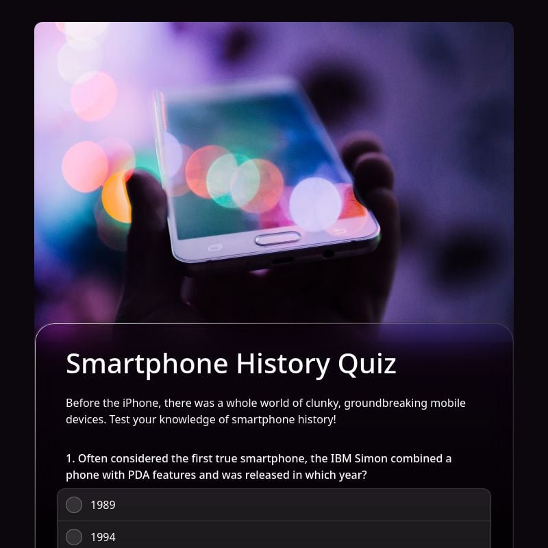 Smartphone History Quiz template preview - FormHug