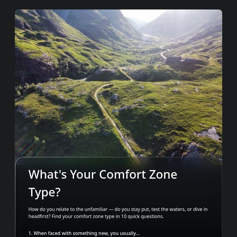 What's Your Comfort Zone Type? template preview - FormHug