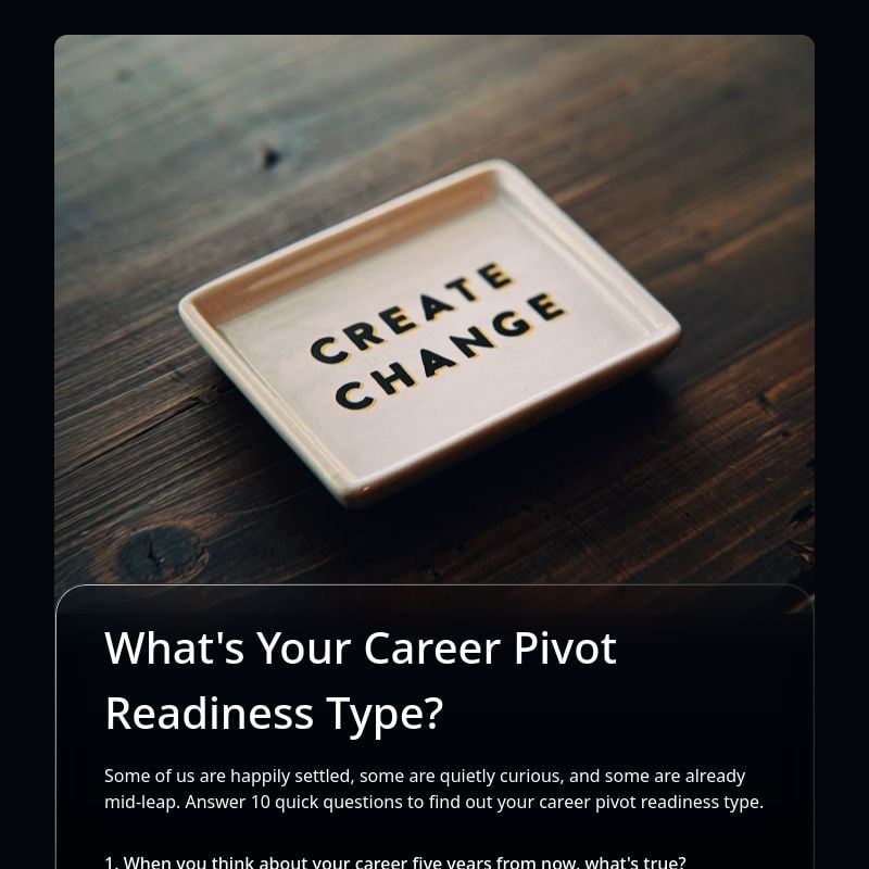 What's Your Career Pivot Readiness Type? template preview - FormHug