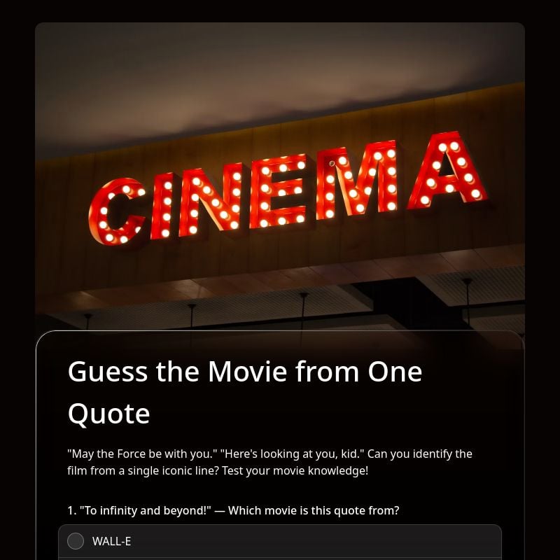 Guess the Movie from One Quote template preview - FormHug