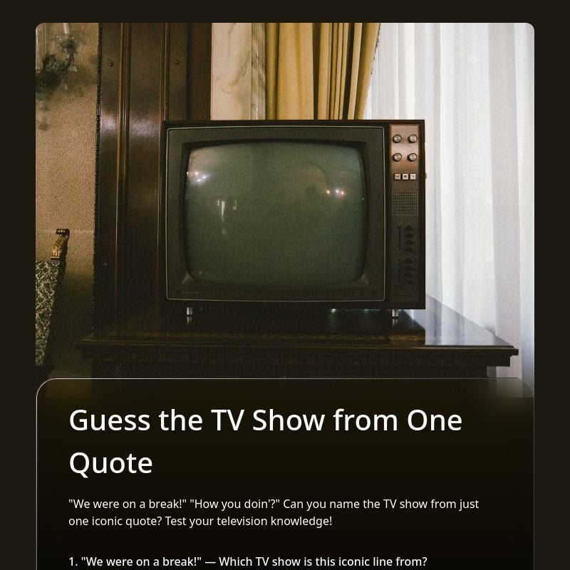 Guess the TV Show from One Quote template preview - FormHug