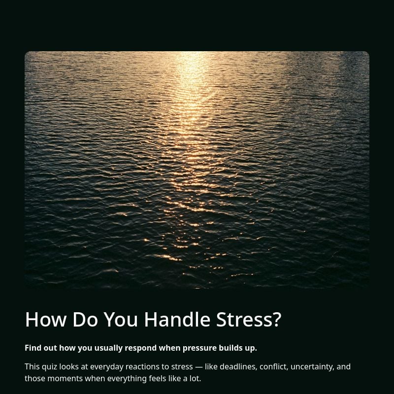 How Do You Handle Stress? template preview - FormHug