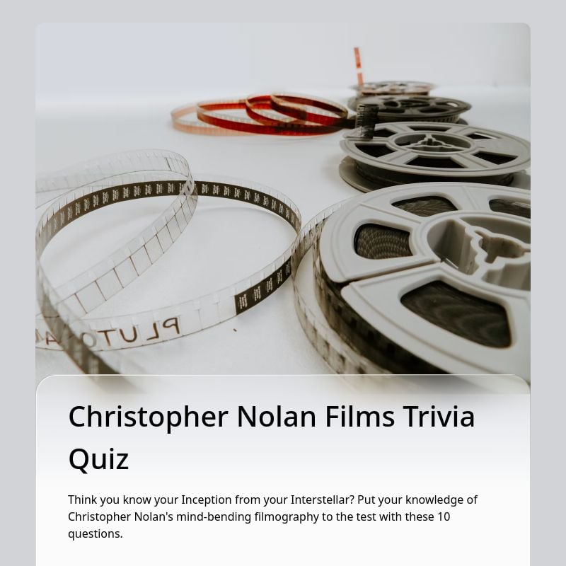 Christopher Nolan Films Trivia Quiz template preview - FormHug