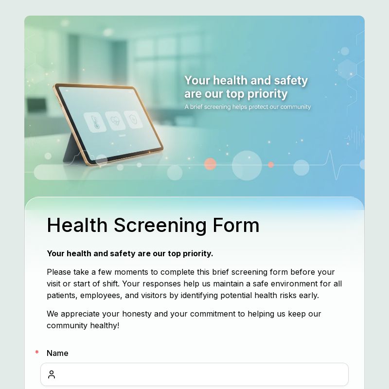 Health Screening Form