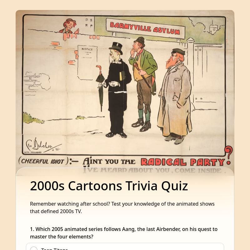 2000s Cartoons Trivia Quiz template preview - FormHug