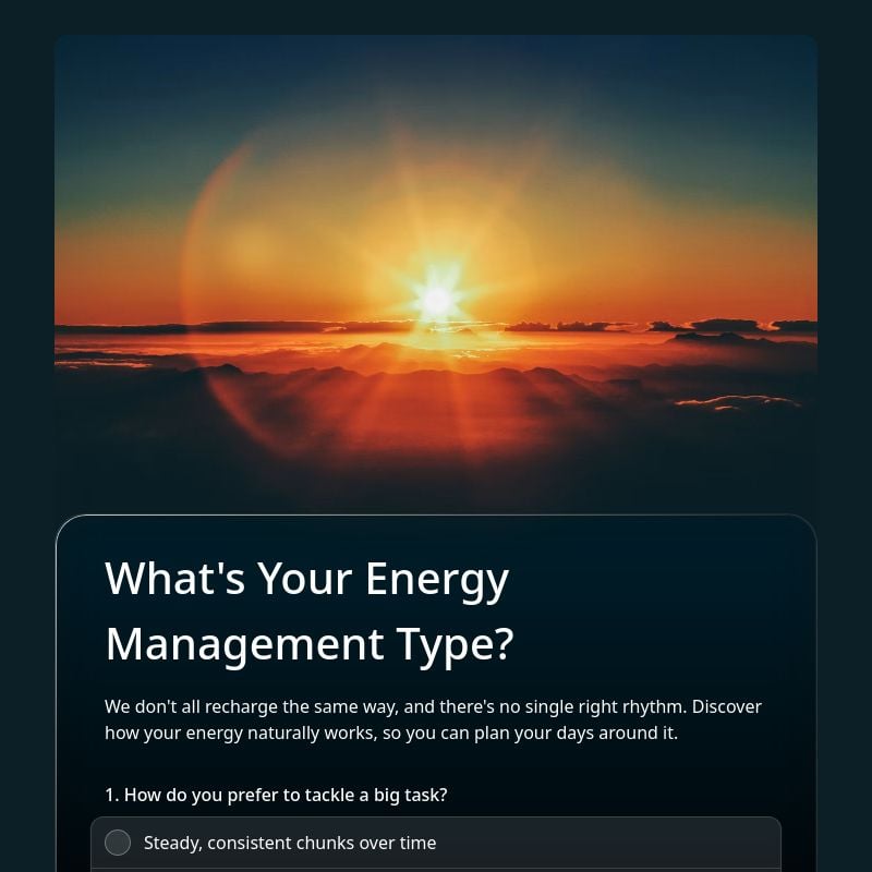 What's Your Energy Management Type? template preview - FormHug