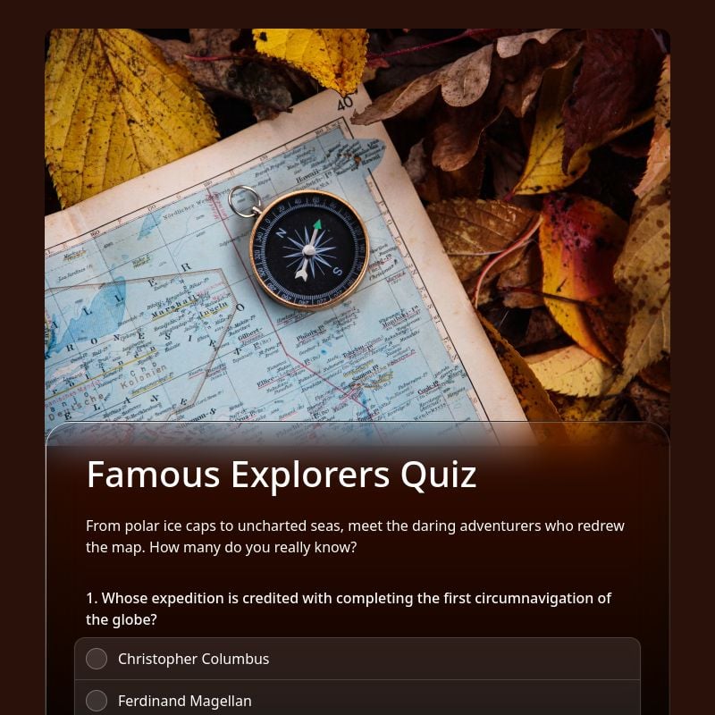 Famous Explorers Quiz template preview - FormHug
