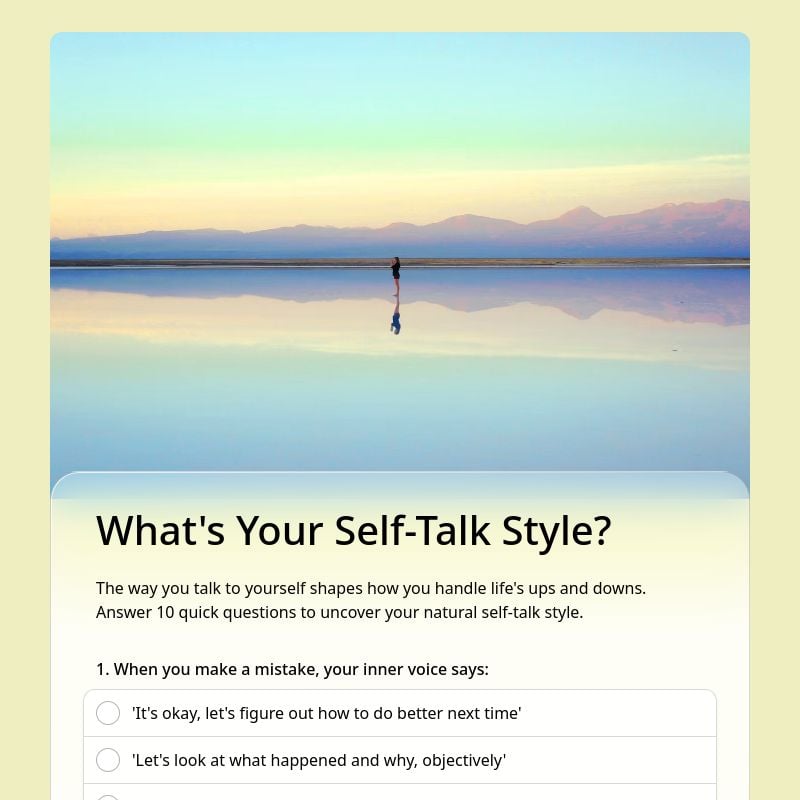What's Your Self-Talk Style? template preview - FormHug