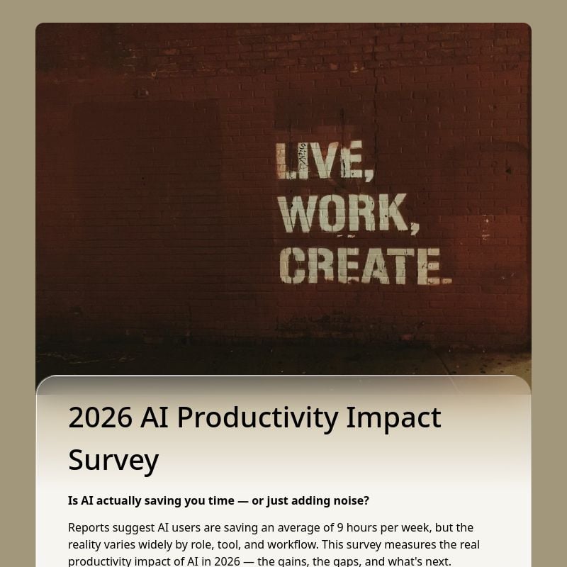 2026 AI Productivity Impact Survey template preview - FormHug
