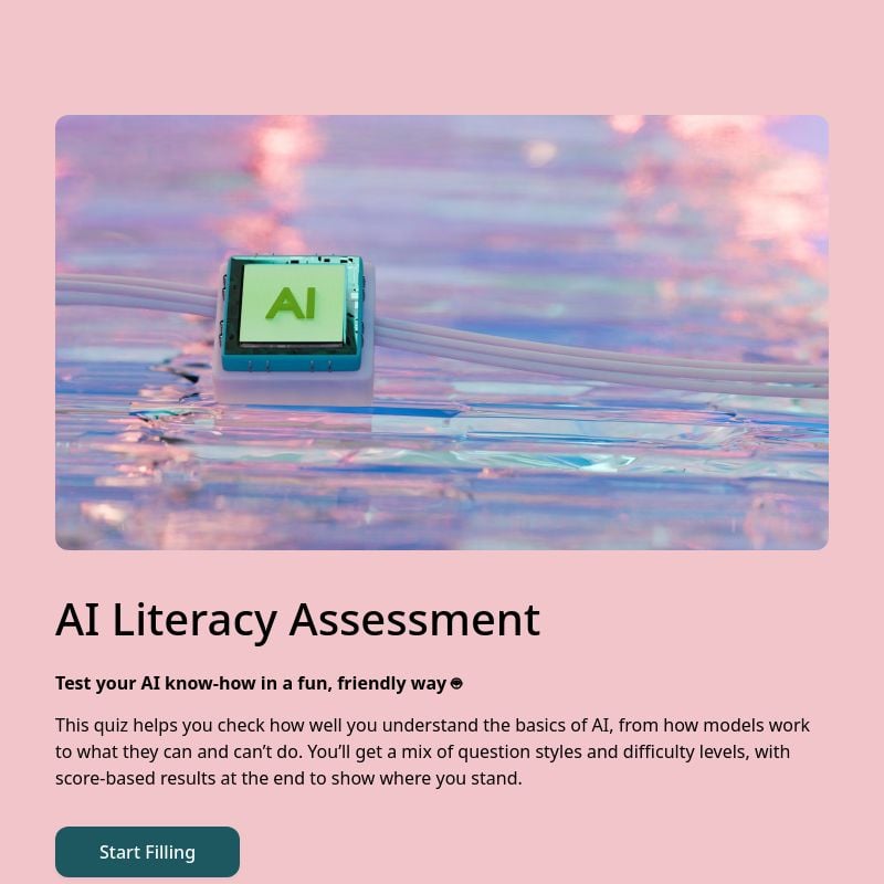 AI Literacy Assessment template preview - FormHug
