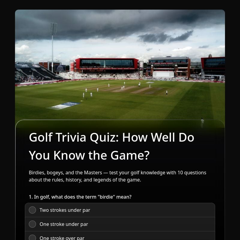 Golf Trivia Quiz: How Well Do You Know the Game? template preview - FormHug