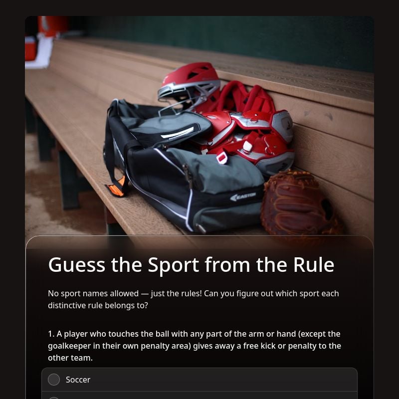 Guess the Sport from the Rule template preview - FormHug