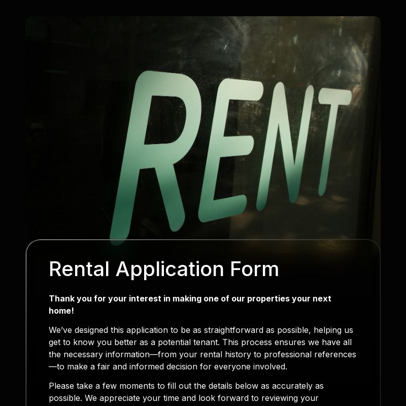 Rental Application Form