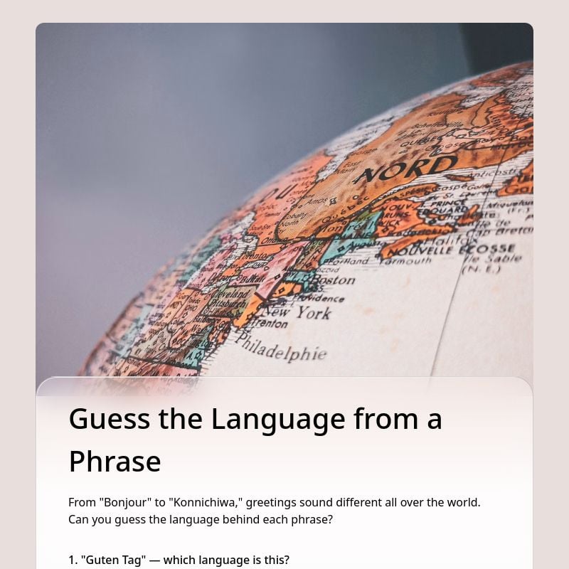 Guess the Language from a Phrase template preview - FormHug