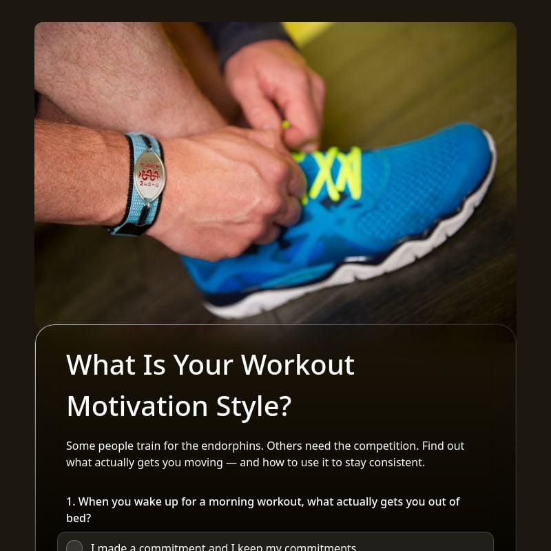 What Is Your Workout Motivation Style? template preview - FormHug