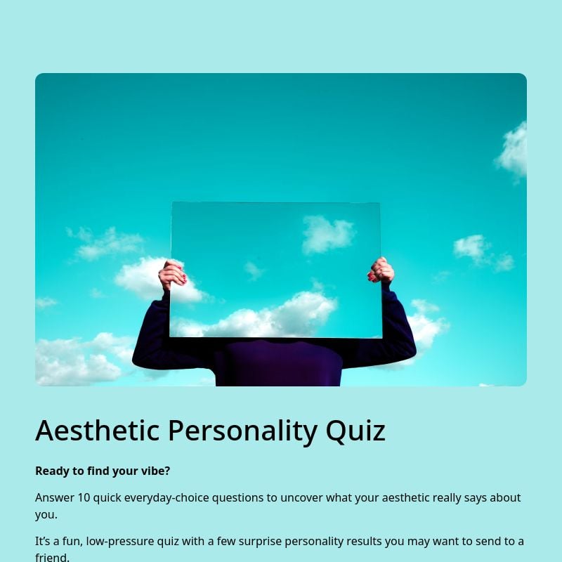 Aesthetic Personality Quiz template preview - FormHug