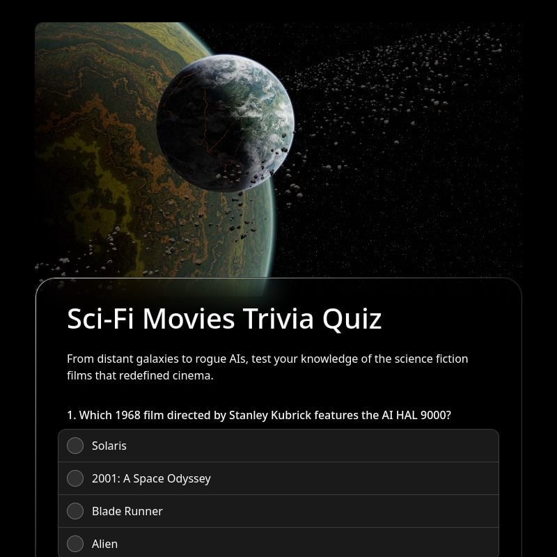 Sci-Fi Movies Trivia Quiz template preview - FormHug
