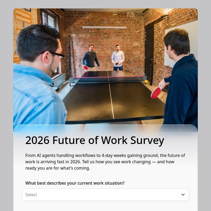 2026 Future of Work Survey template preview - FormHug