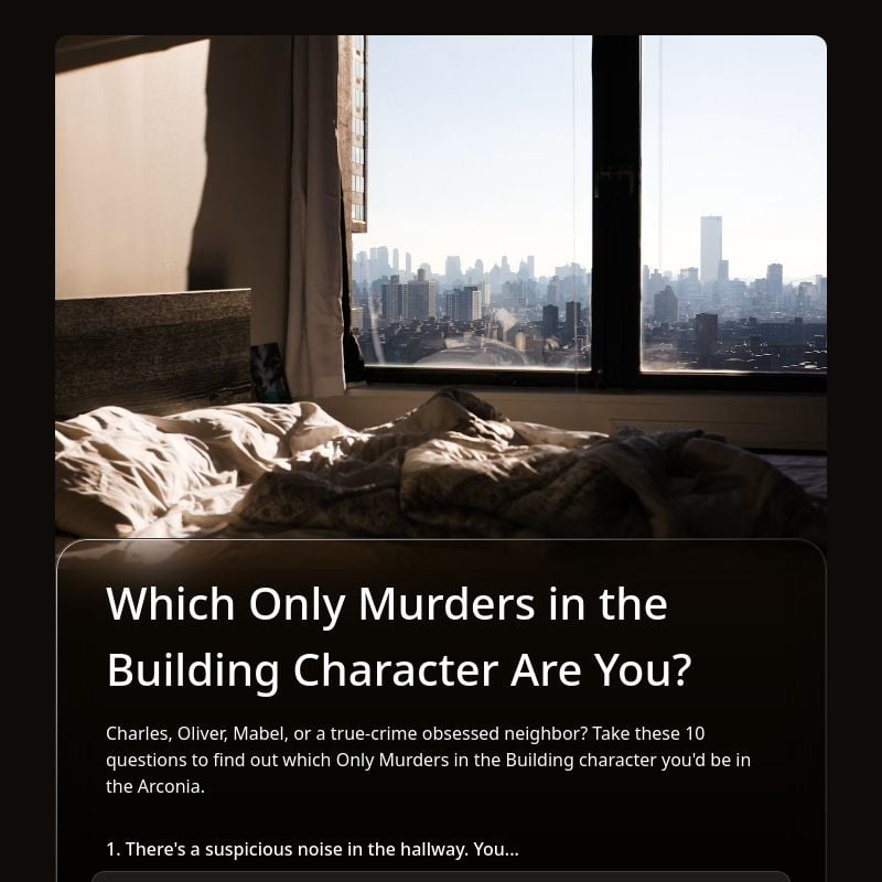 Which Only Murders in the Building Character Are You? template preview - FormHug