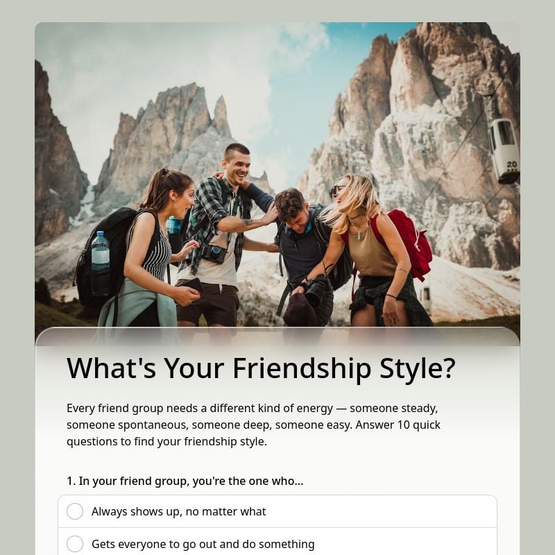 What's Your Friendship Style? template preview - FormHug