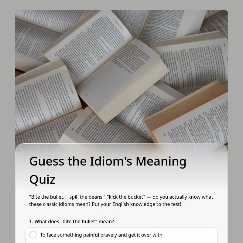 Guess the Idiom's Meaning Quiz template preview - FormHug
