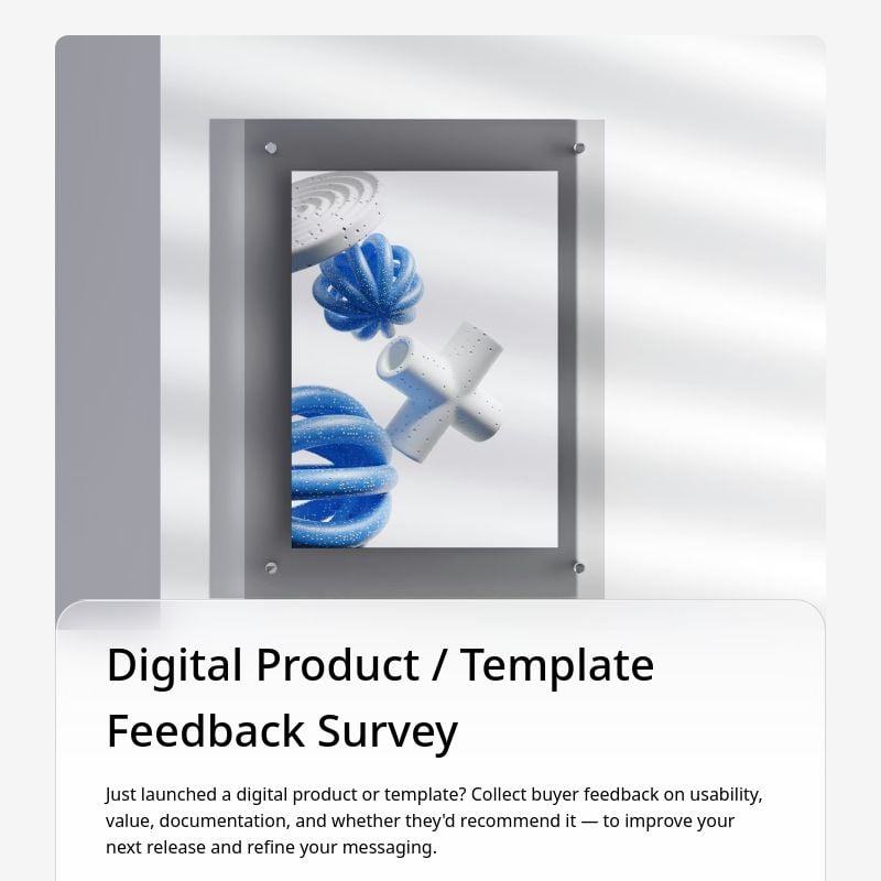 Digital Product / Template Feedback Survey template preview - FormHug