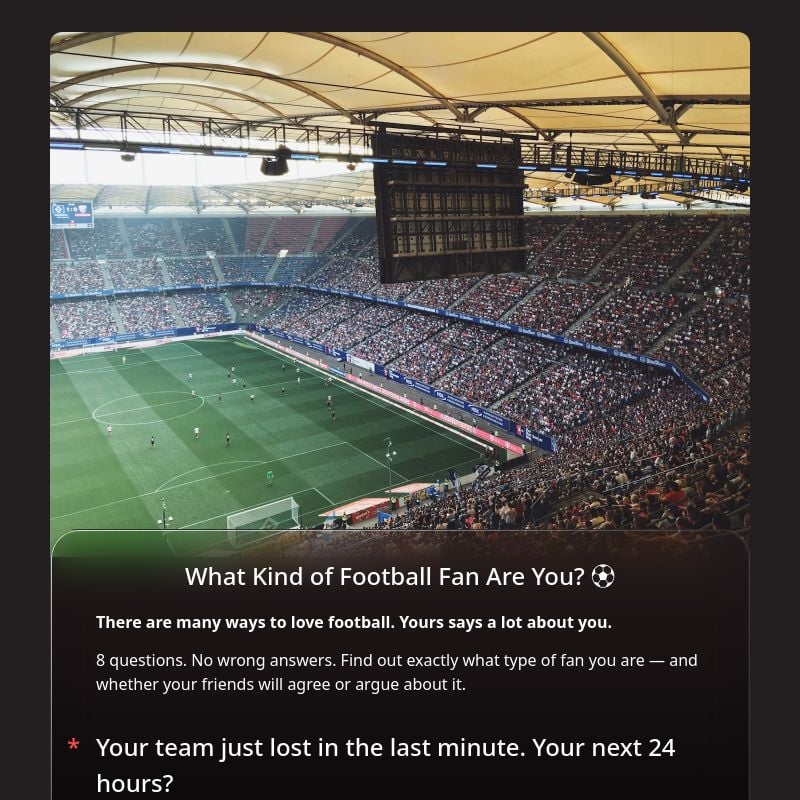 What Kind of Football Fan Are You? ⚽ template preview - FormHug