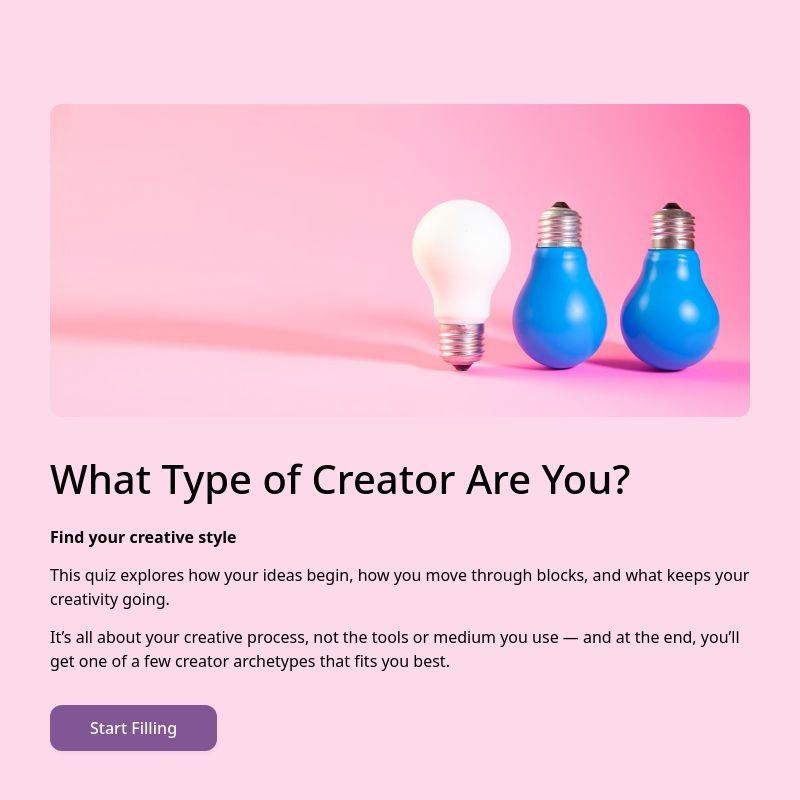 What Type of Creator Are You? template preview - FormHug