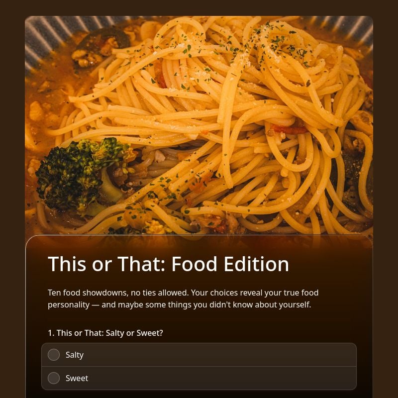 This or That: Food Edition template preview - FormHug