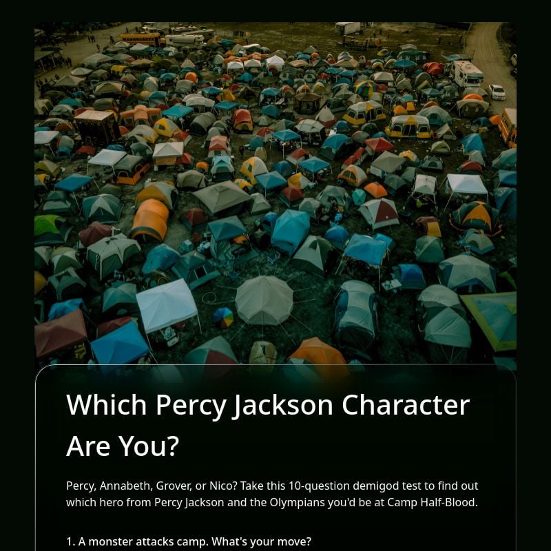 Which Percy Jackson Character Are You? template preview - FormHug