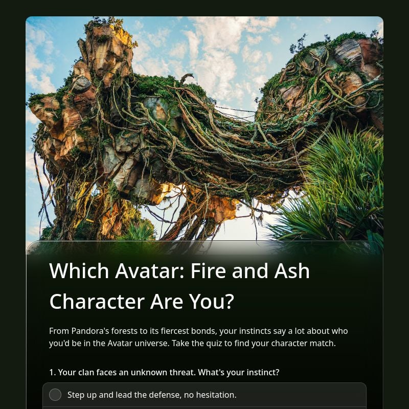 Which Avatar: Fire and Ash Character Are You? template preview - FormHug