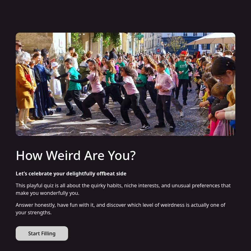 How Weird Are You? template preview - FormHug
