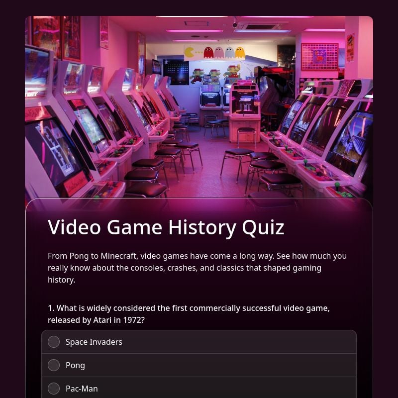 Video Game History Quiz template preview - FormHug