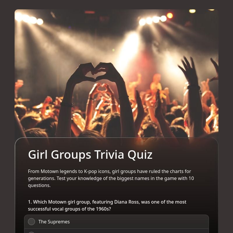 Girl Groups Trivia Quiz template preview - FormHug