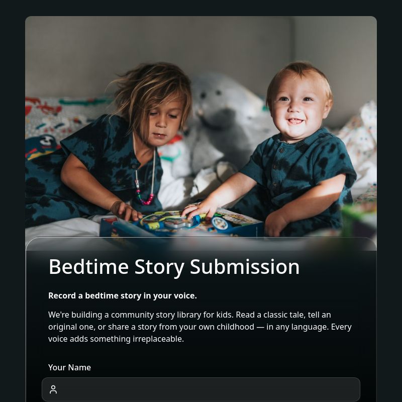 Bedtime Story Submission template preview - FormHug