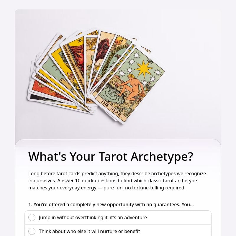 What's Your Tarot Archetype? template preview - FormHug