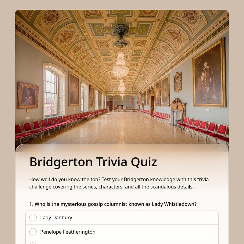 Bridgerton Trivia Quiz template preview - FormHug