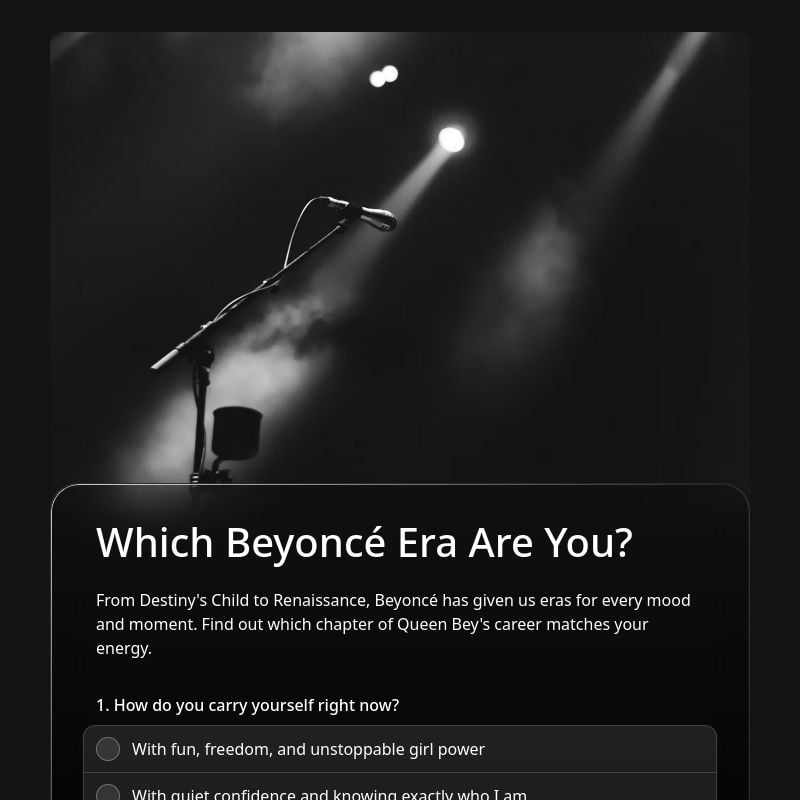 Which Beyoncé Era Are You? template preview - FormHug