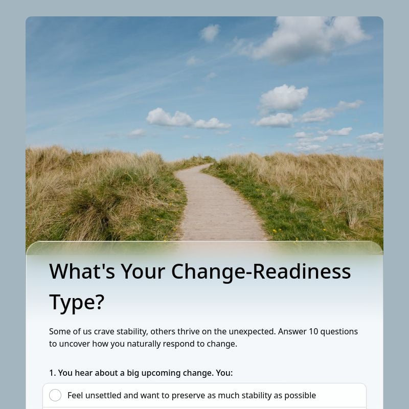 What's Your Change-Readiness Type? template preview - FormHug
