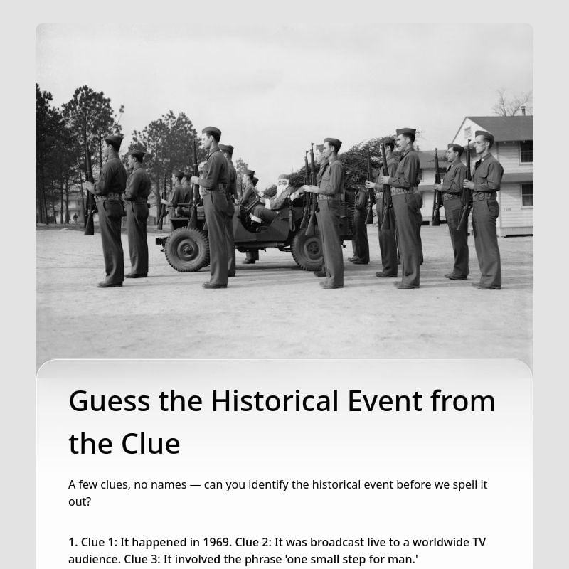 Guess the Historical Event from the Clue template preview - FormHug