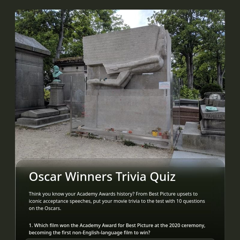 Oscar Winners Trivia Quiz template preview - FormHug