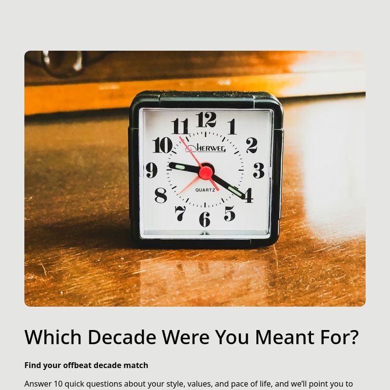 Which Decade Were You Meant For? template preview - FormHug