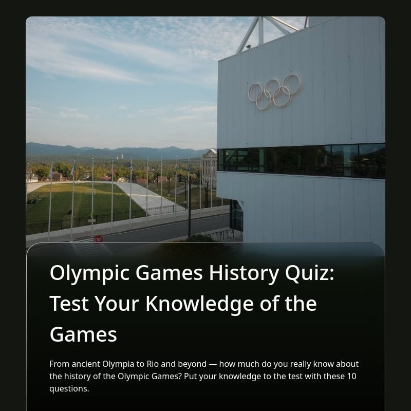 Olympic Games History Quiz: Test Your Knowledge of the Games template preview - FormHug