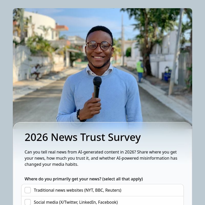 2026 News Trust Survey template preview - FormHug