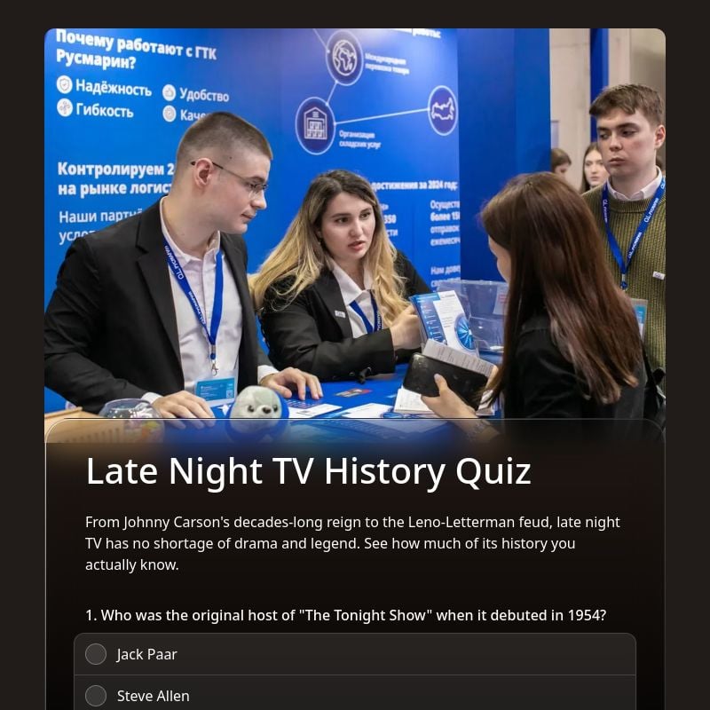 Late Night TV History Quiz template preview - FormHug