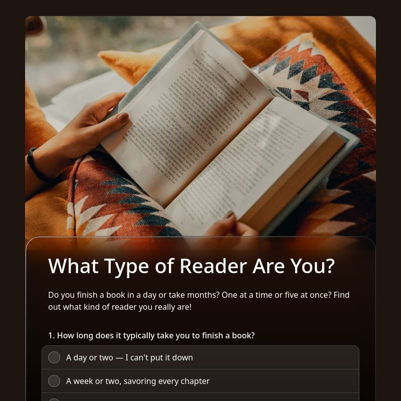 What Type of Reader Are You? template preview - FormHug