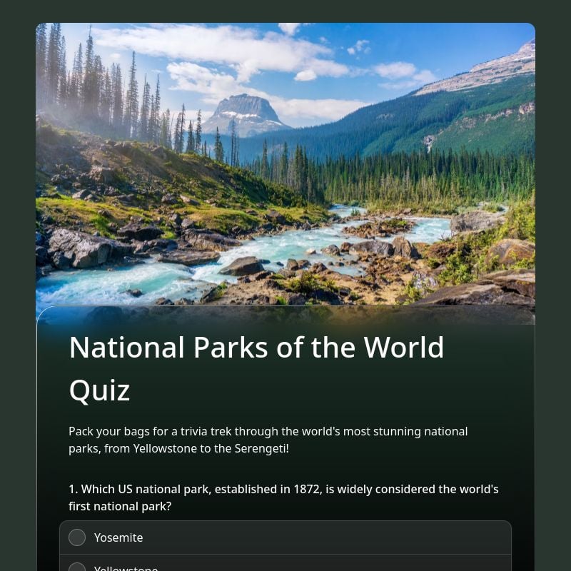 National Parks of the World Quiz template preview - FormHug