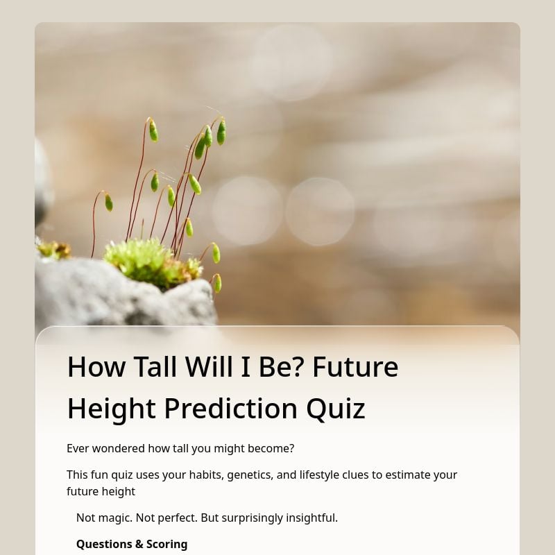 How Tall Will I Be Quiz