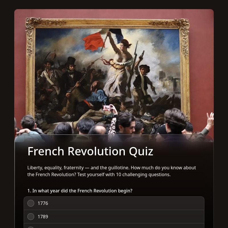 French Revolution Quiz template preview - FormHug
