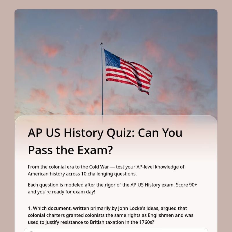AP US History Quiz: Can You Pass the Exam? template preview - FormHug